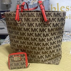 MK tote and wallet set